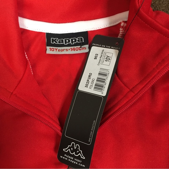 NEW Kappa Logo Red White Boys Foligno Training 10Y Half Zip Pull Over Top Shirt - Picture 3 of 5